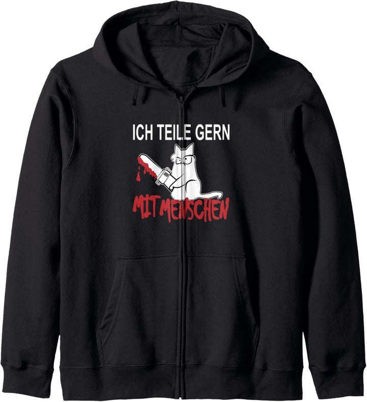 ich hasse Menschen ich liebe Katzen freches katzerl Kapuzenjacke