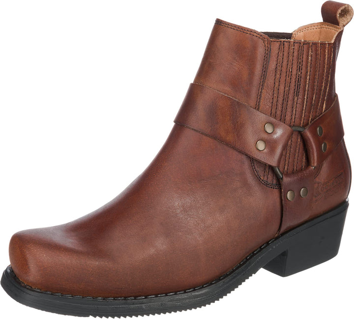 City Biker Westernstiefel Kurzstiefel Motorrad Stiefel Biker Braun 44