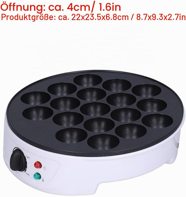 Takoyaki Maker,750 W Non-Stick Octopus Grill Tray 18 Löcher zweiseitige Heizung Küchen Elektrische M