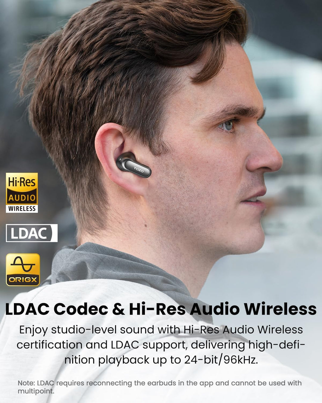 TOZO NC20 Pro Bluetooth Kopfhörer mit Geräuschunterdrückung,Active Noise Cancelling Kopfhörer mit Sm