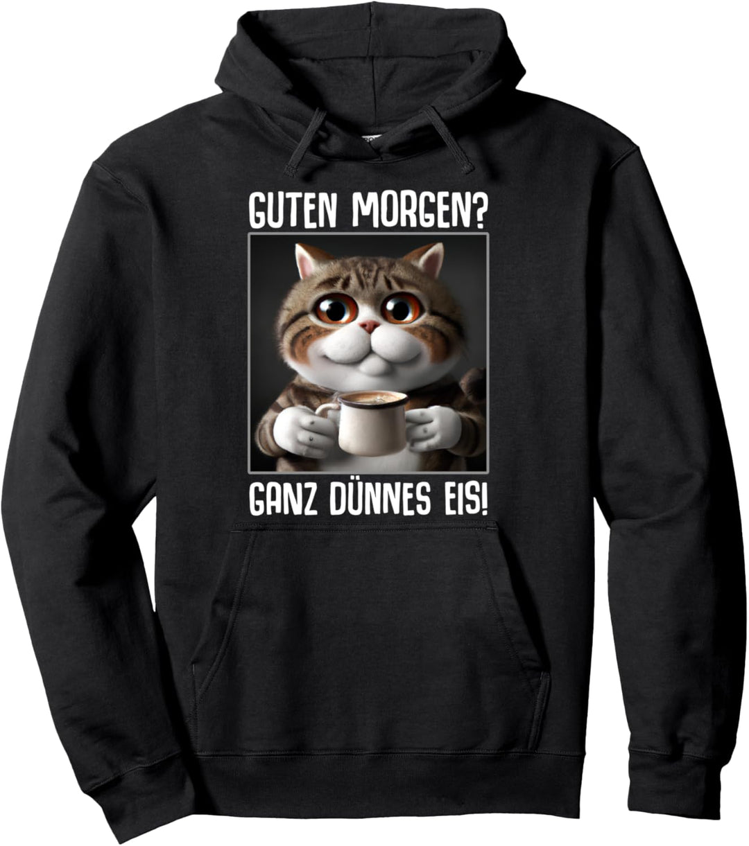 Kaffee Morgenmuffel Mitarbeiter Spruch Lustig Katze Geschenk Pullover Hoodie