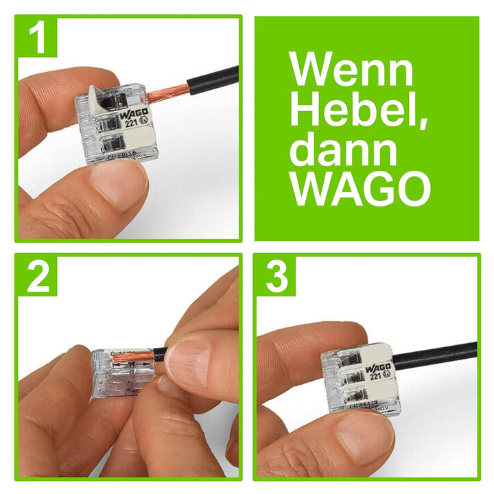 WAGO® Klemme, 3-Leiter, 6 mm², Ex, Verbindungsklemme mit Hebel, 221-683 (30 Stück)