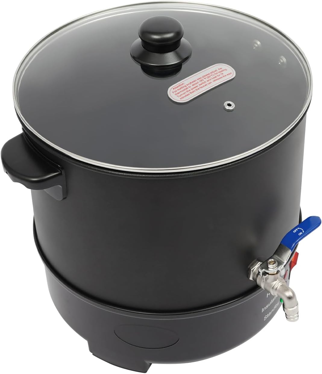 10L 1000W Elektrischer Wachsschmelzer - 201 Edelstahl mit Hahn, Deckel mit Entlüftung, Einstellbare