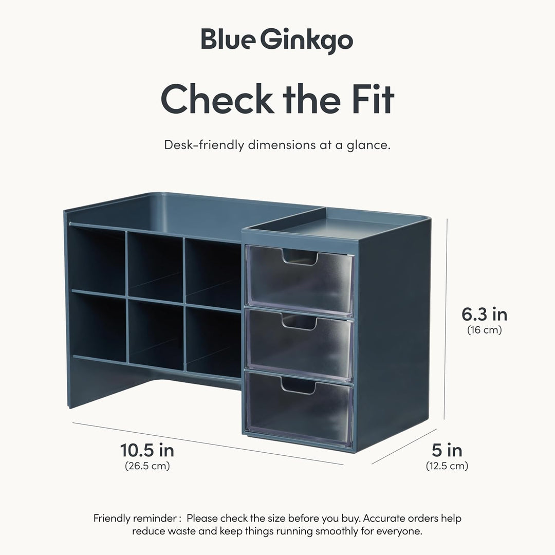 BLUE GINKGO Hive Stack Desk Organizer – Stapelbarer Stiftehalter, Schreibtischorganizer mit Schublad