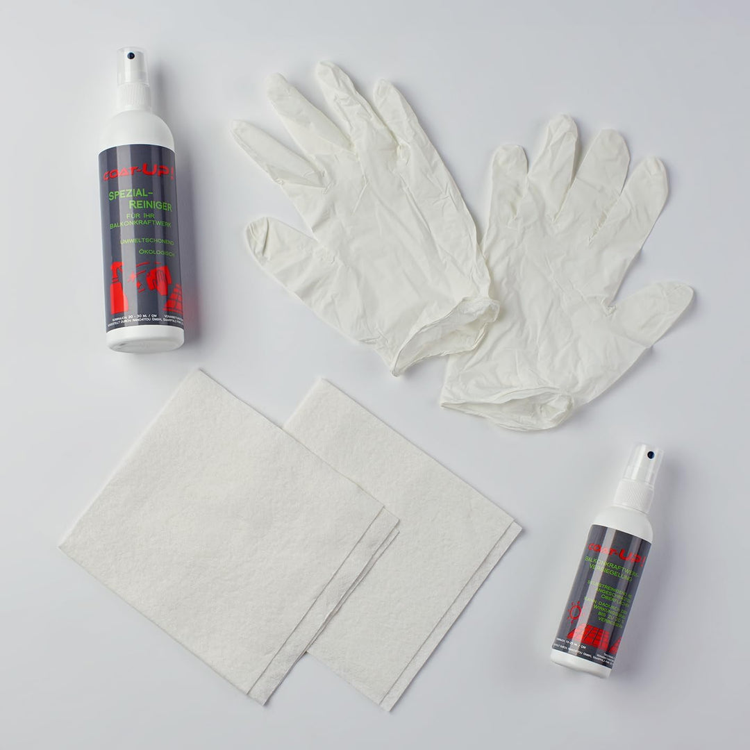 COAT-UP Balkonkraftwerkversiegelung mit Selbstreinigungseffekt 100 ml + Spezialreiniger 250 ml (SET)