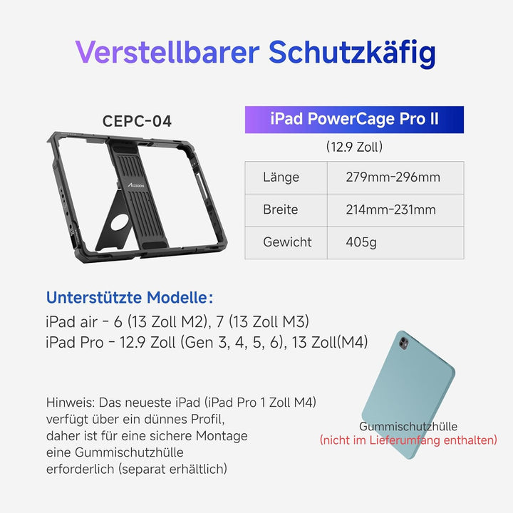 Accsoon Power Cage Pro II für iPad Pro (POWERCAGEPROII) PowerCage Pro II, PowerCage Pro II