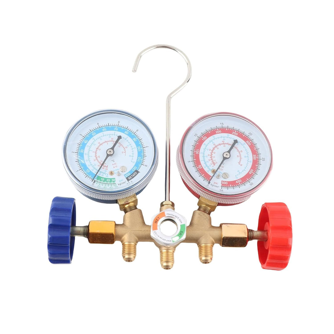 KIMISS Kältemittel Klimatisierung Werkzeuge AC Diagnose Manometer Set mit Schlauch und Haken