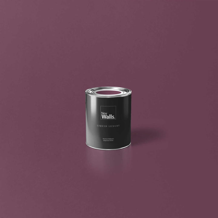 New Walls Premium Wandfarbe Violett, Lila Liquid Luxury Dispersionsfarbe für Innenräume – 1 L 1000 m