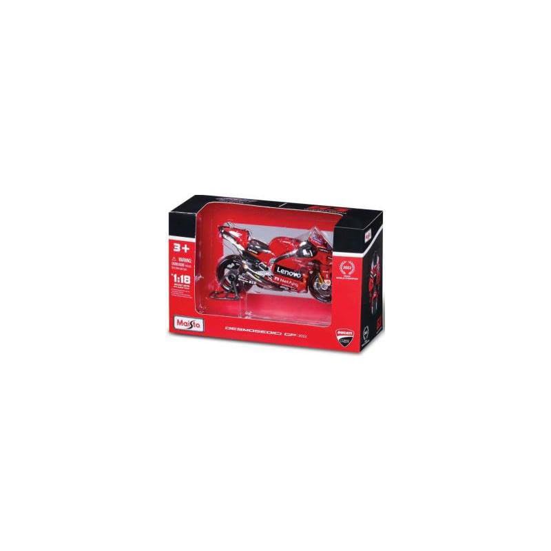 MAISTO Ducati Lenovo Team #23 Enea Bastianini - Modellmotorrad 1:18 Originalgetreues Sammlermotorrad