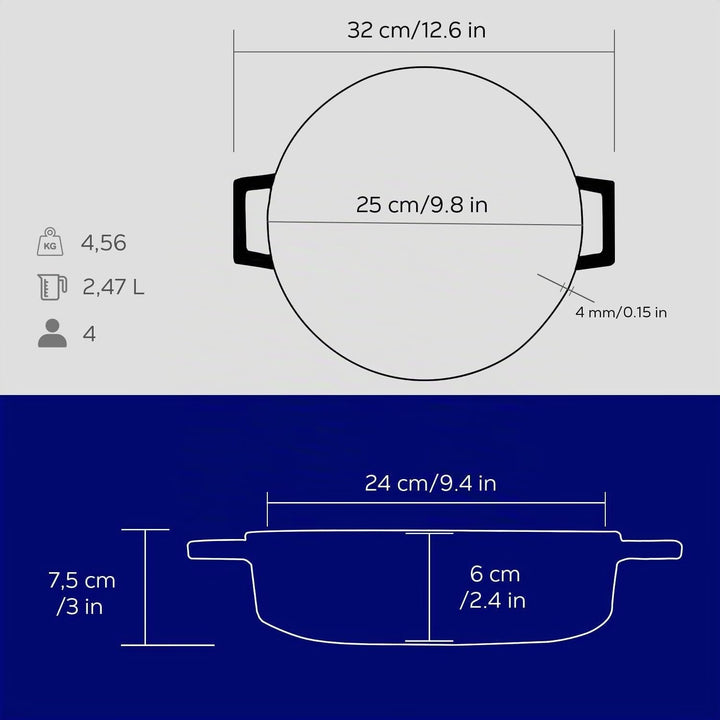 Lava Mehrzweck-Schmortopf aus Gusseisen, 2,9 l 2 1/2 Quart kobaltblau, kobaltblau