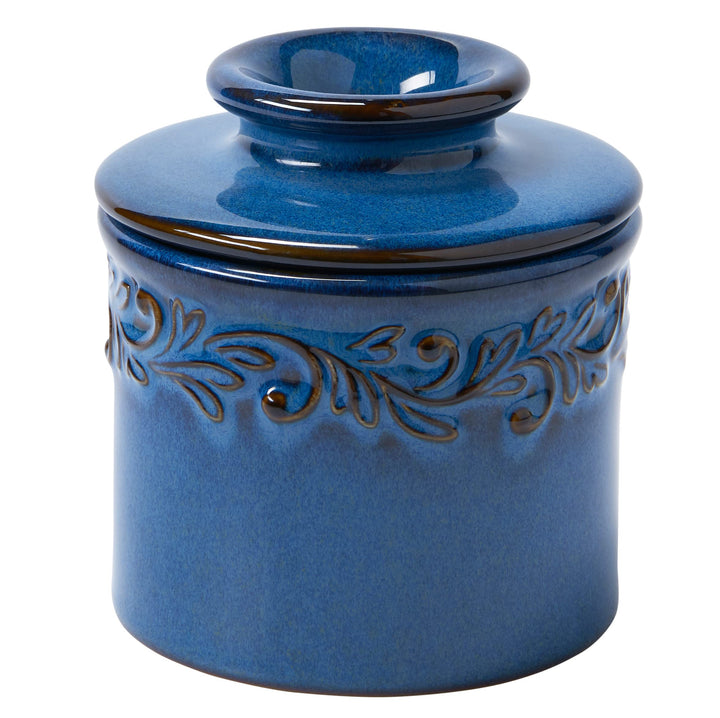 Butter Bell BB-AQDB The Original Crock by L. Tremain, Antique Collection-Denim Blue Buttertopf, Kera