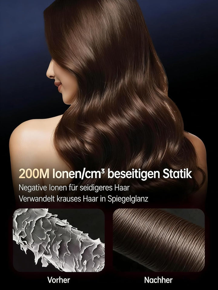 Föhn Ionen Haartrockner, Schnell trocknender Haartrockner 1800W Föhn mit Diffusor 3 Temperaturen & U