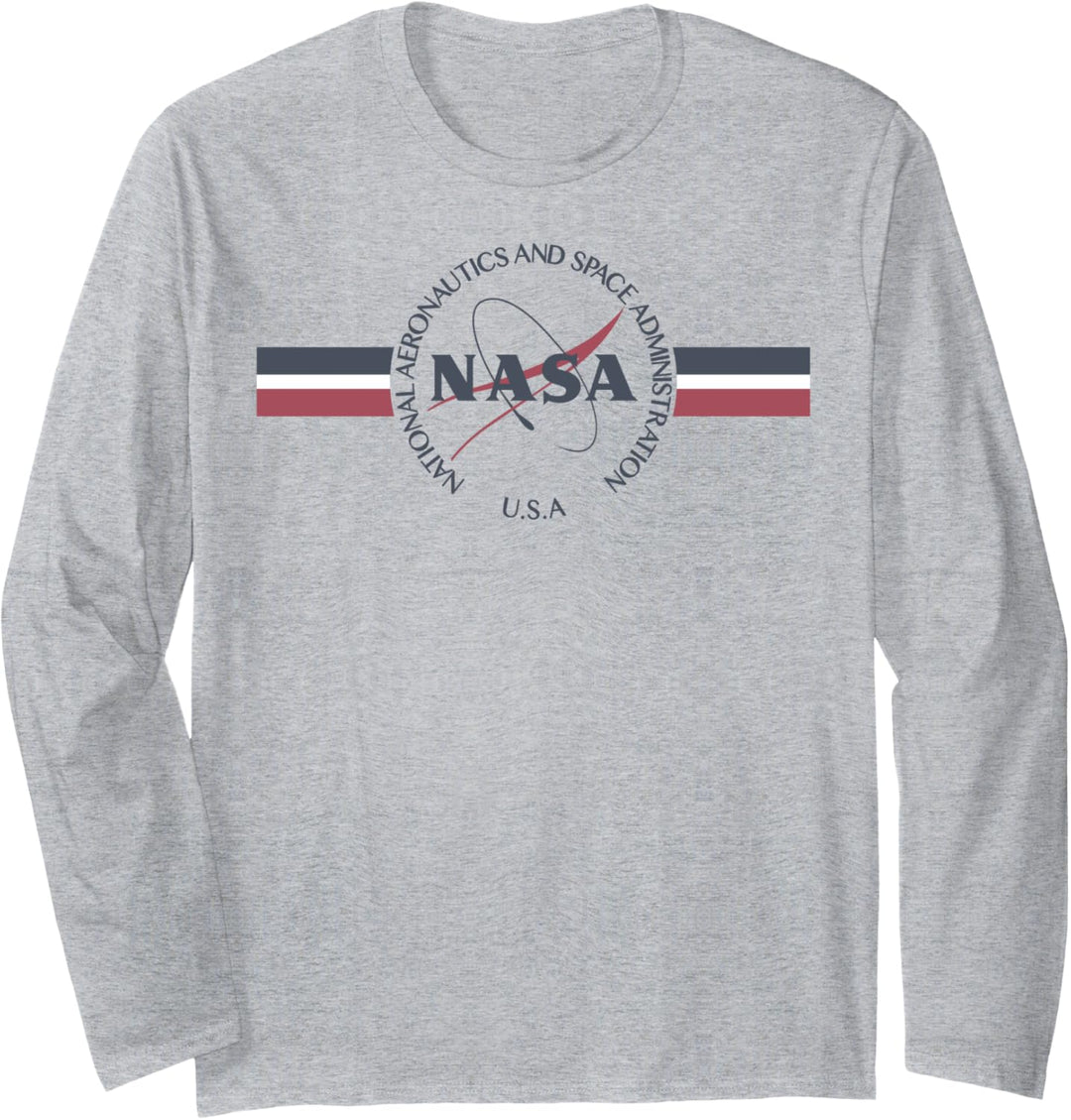 NASA Red White And Blue Banner Logo Langarmshirt