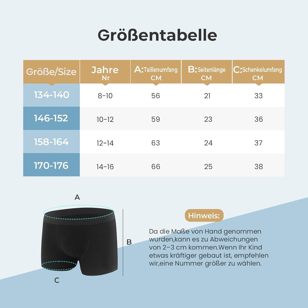 L&amp;K-II Boxershorts Jungen Baumwolle Kinder Unterhosen 10er Pack 1604 146-152 10er Black, 146-152 10e