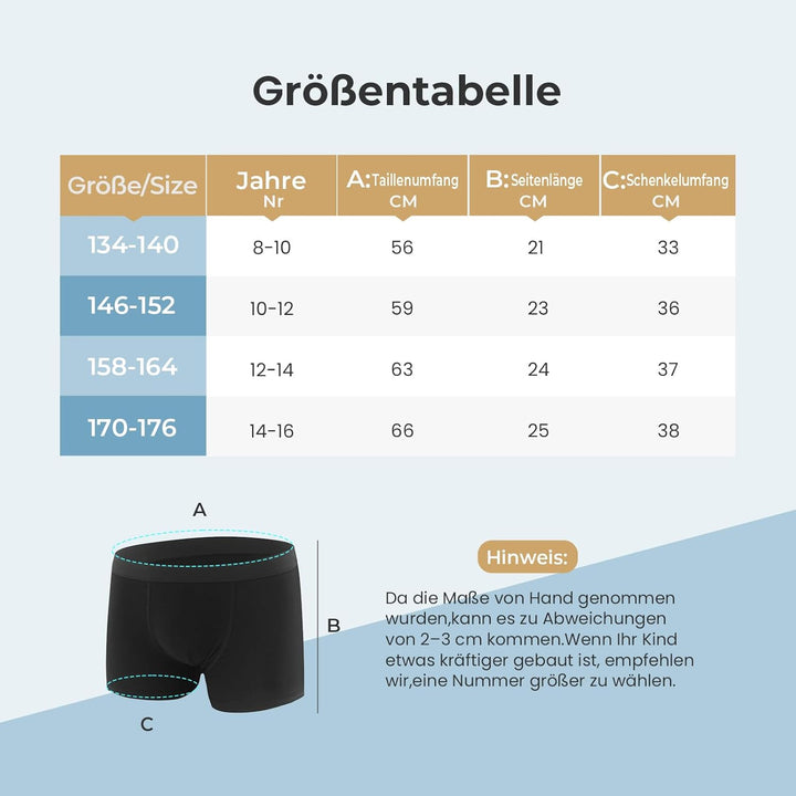 L&amp;K-II Boxershorts Jungen Baumwolle Kinder Unterhosen 10er Pack 1604 146-152 10er Black, 146-152 10e