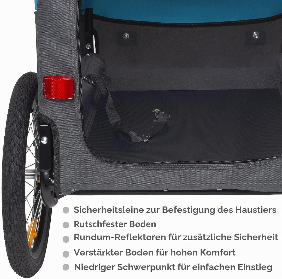 Tiggo VS Medium Hundeanhänger &amp; Buggy 2in1 Fahrradanhänger Hundebuggy Jogger für Hunden bis 23kg Bla
