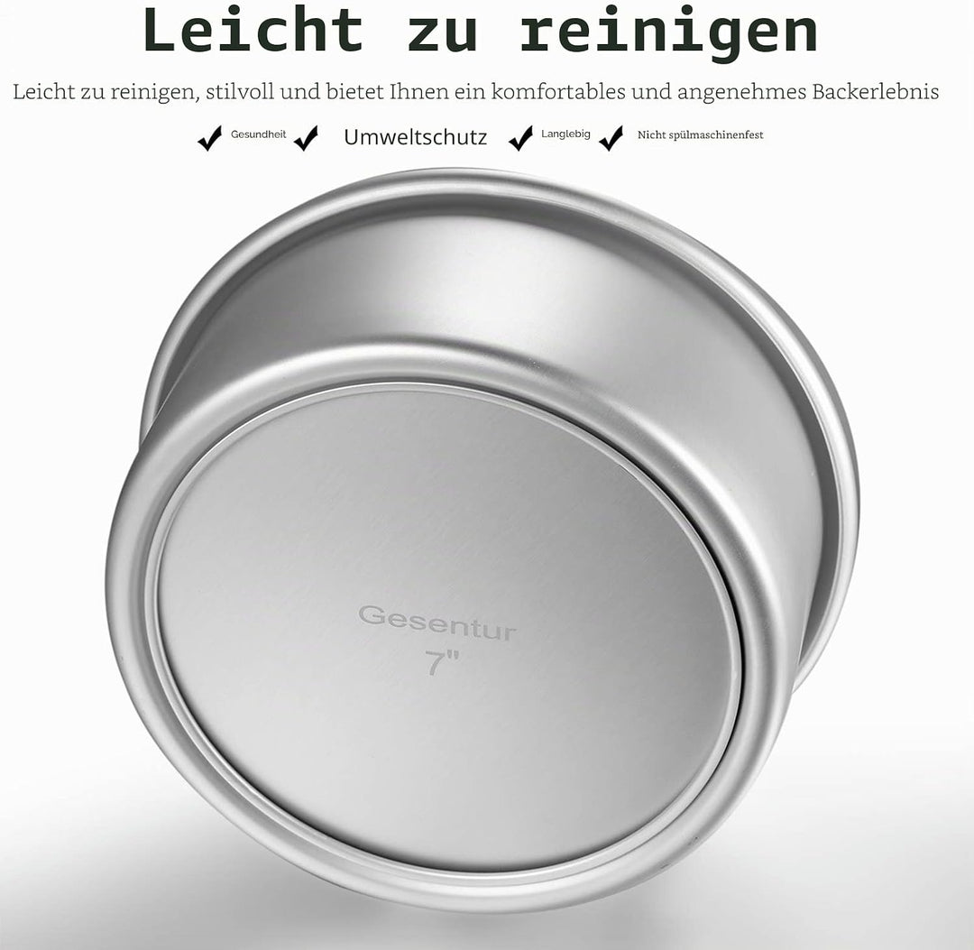 Gesentur Kuchenform Rund, Backformen Set aus Eloxiertem Aluminium Antihaftbeschichtung, mit Abnehmba
