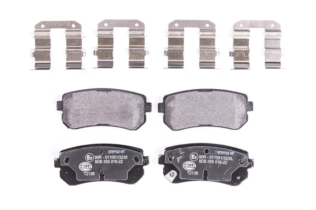 HELLA PAGID 8DB 355 016-221 Bremsbelagsatz - T2138 - Dicke/Stärke: 15.9mm - Bremssystem: Mando - mit