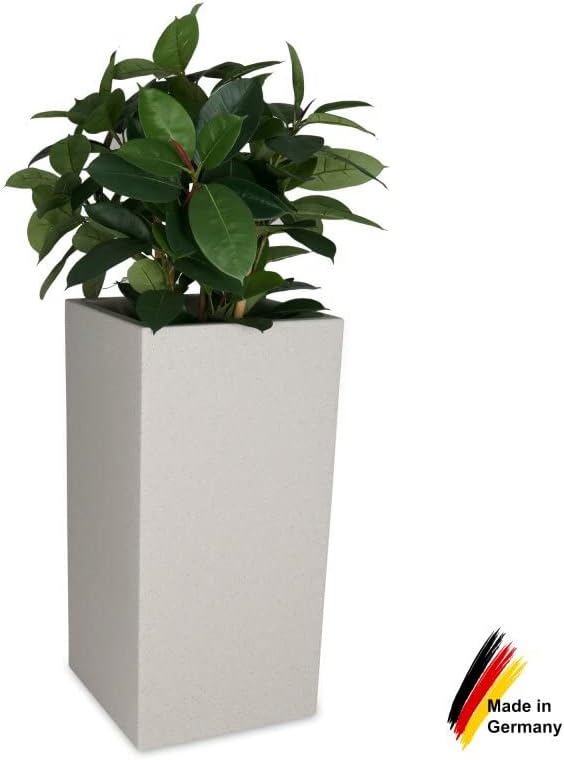 DECORAS Pflanzkübel Kunststoff Blumenkübel - Farbe: terrazzo - robuster, UV-beständiger, wetterfeste