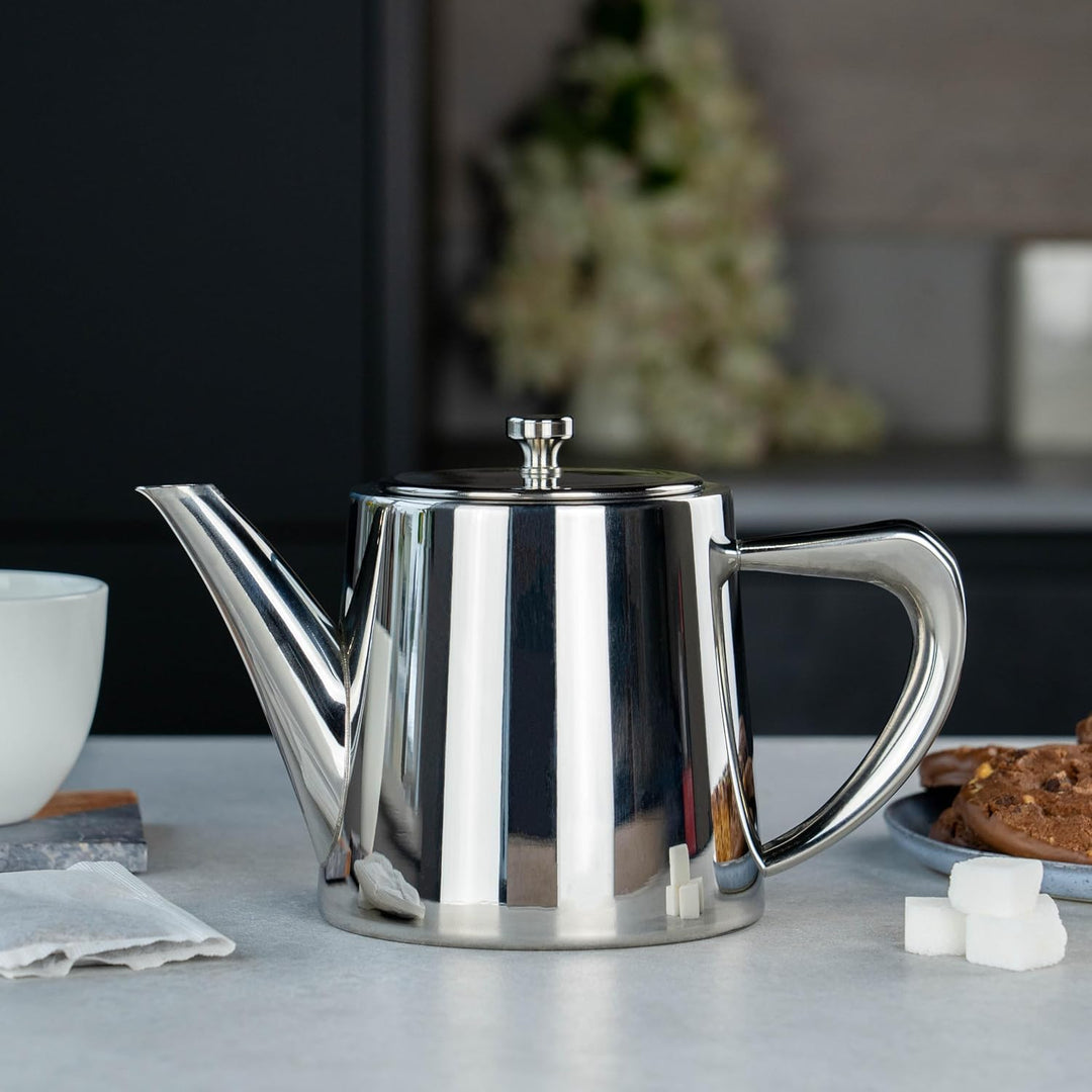 Café Olé DW-035 Derwent Teekanne, Edelstahl, 900 ml, 3 Tassen, hochglanzpoliert 35oz (900ml), 35oz (