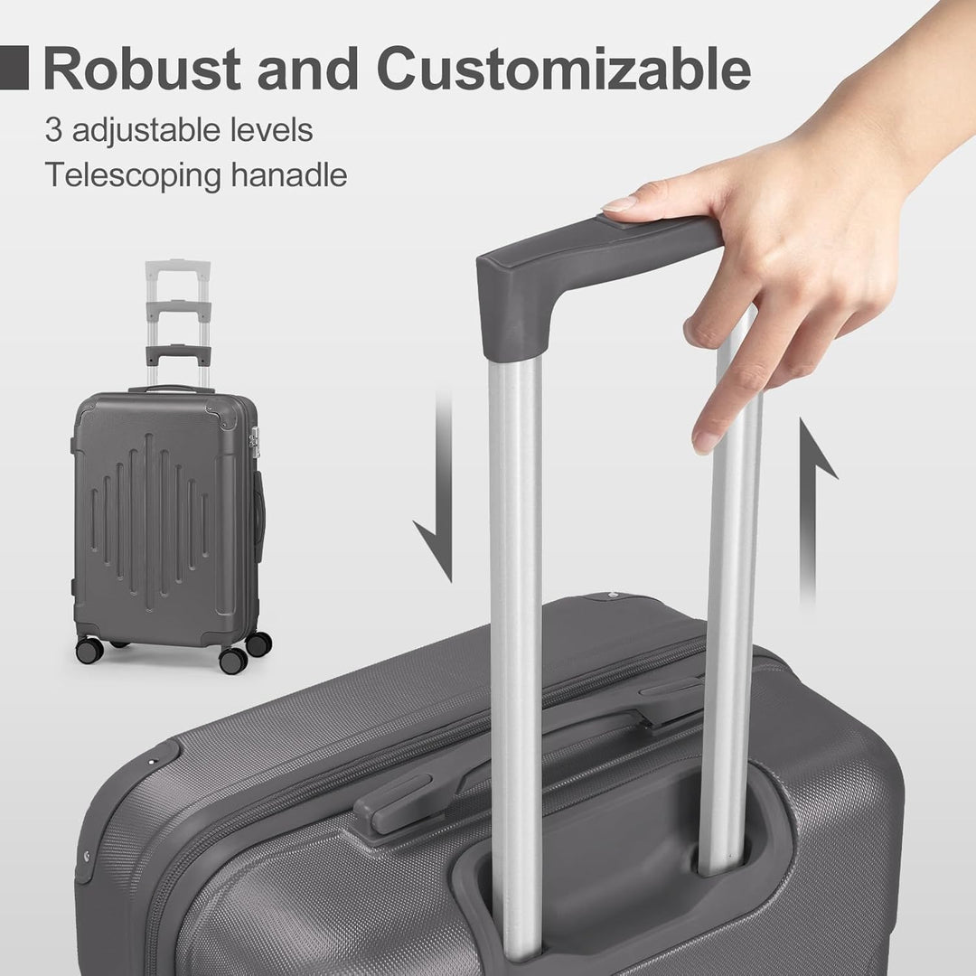 LALAHO Kofferset 4 teilig Hartschale, Reisekoffer mit Rollen Gross, Koffer Set 4 Stück aus ABS, Hand