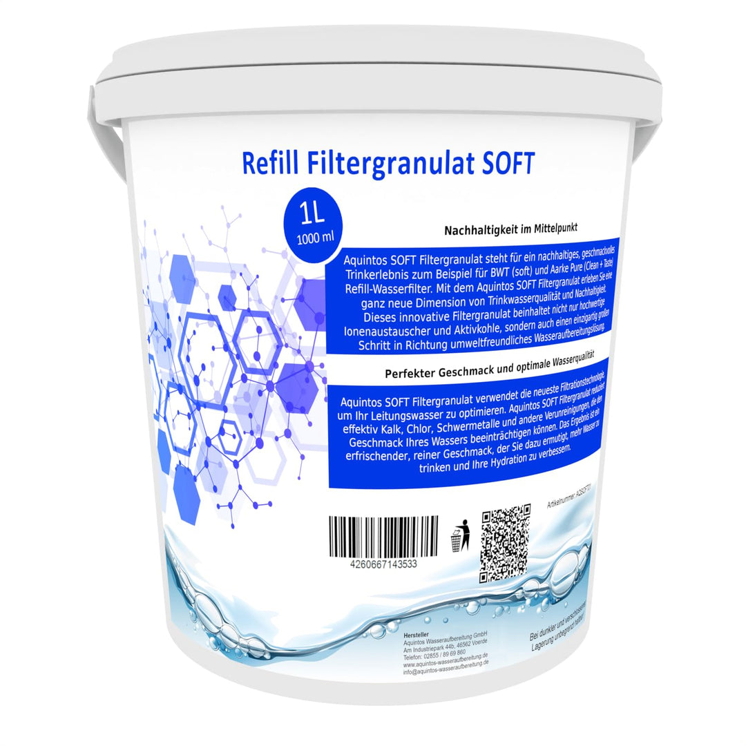 Refill Filtergranulat Ersatz für BWT soft und Aarke Pure Clean + Taste SOFT Filtergranulat von Aquin
