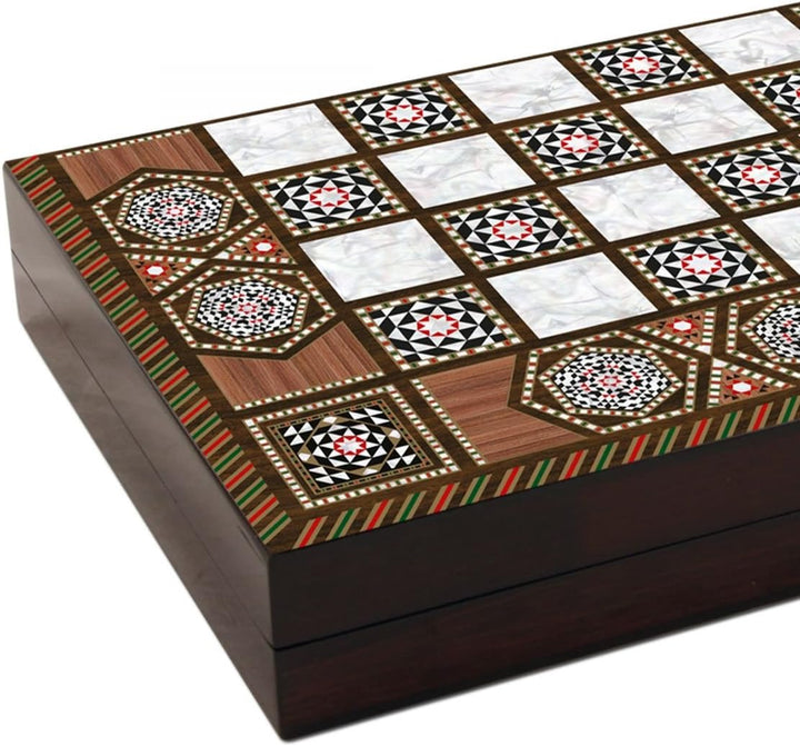 Unbekannt Staroyun 1020128 Backgammon-Spiel, massives Perlmutt, 25 x 48 x 7 cm