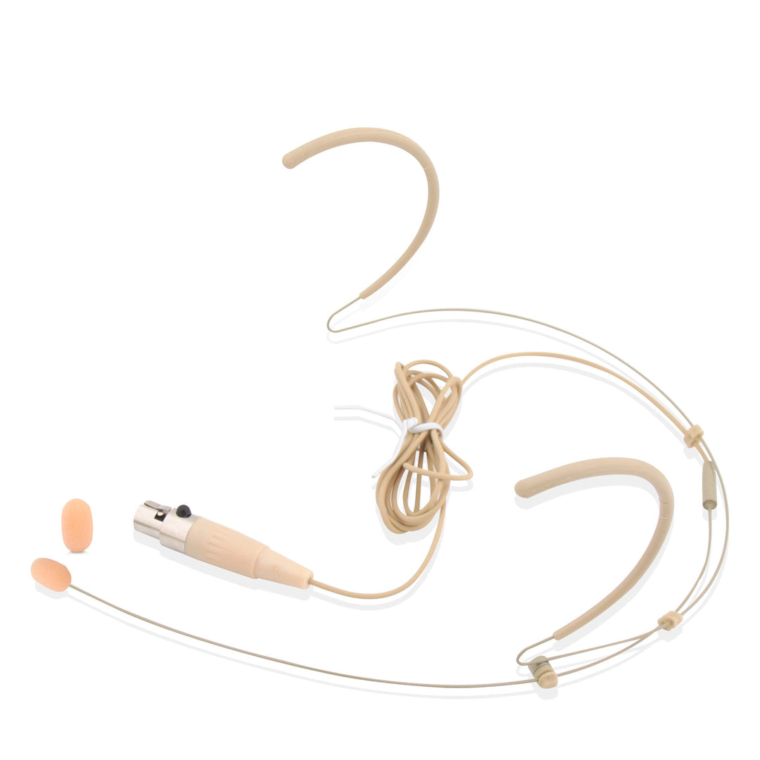 Pyle Headset Mikrofon, Doppelt Ohrhörer Kondensatormikrofon zum Über-Ohr-Hängen, mit 4 Pin Mini XLR