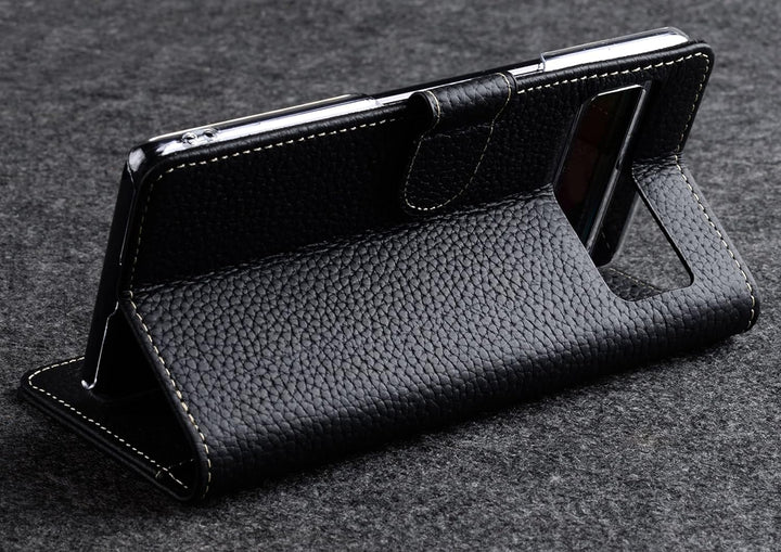 STILGUT Talis kompatibel mit Google Pixel 7 Pro Hülle mit Kartenfach aus Leder, Wallet Case, Lederhü