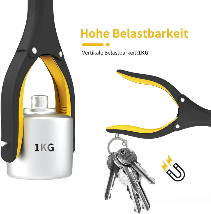 Jellas 2 Stück Faltbare Greifer mit Schuhlöffel, 0°- 180° abgewinkelter Arm, 80cm Langer Greif-Werkz