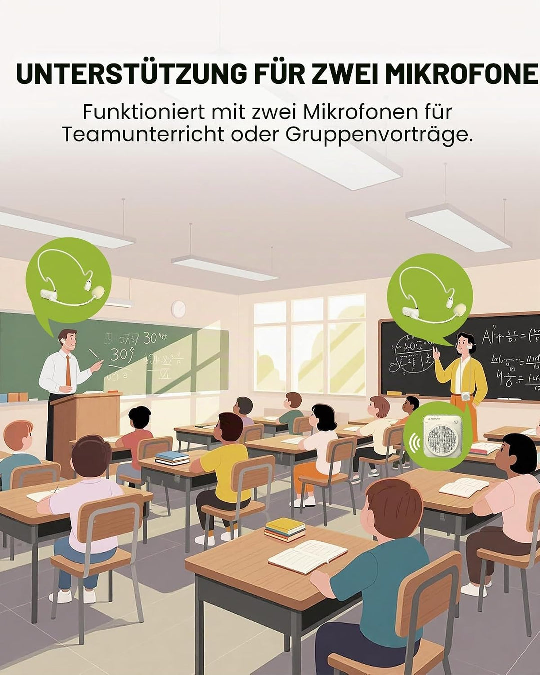 Avantree VoxAmp Lite – Kabelloser Sprachverstärker für Lehrer und Klassenzimmer, Sprechen während de