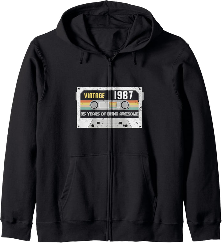 Vintage Jahrgang 1987, 35. Geburtstag Geschenk Mann, Retro Kapuzenjacke