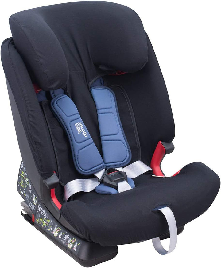 JYOKO Kids Bezug für Autositz kompatibel mit Romer Advansafix, Evolva IV M, aus Baumwolle (Black Ser