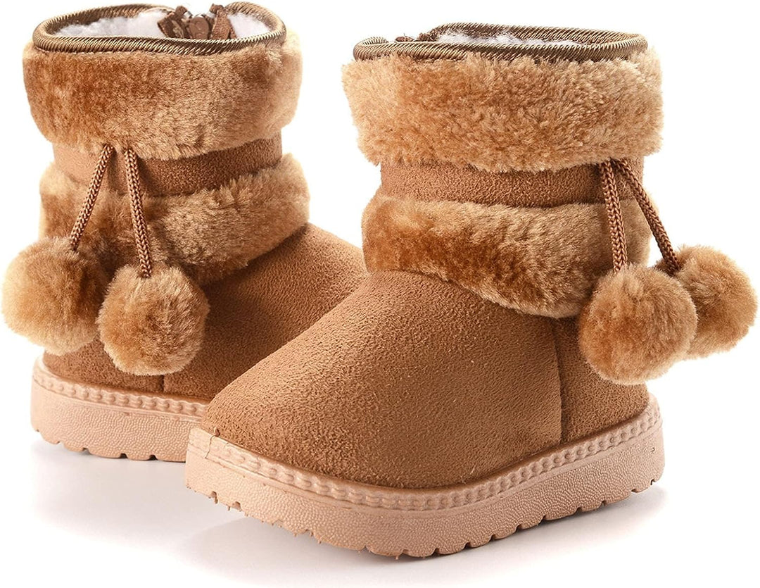 Mädchen Warm Gefütterte Schneestiefel Baby Kinder Plüsch Winterstiefel Flach rutschfeste Stiefel Kle