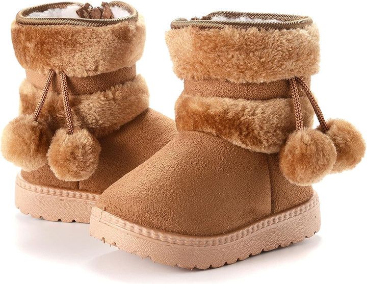 Mädchen Warm Gefütterte Schneestiefel Baby Kinder Plüsch Winterstiefel Flach rutschfeste Stiefel Kle