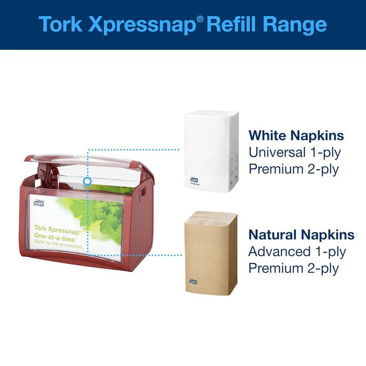 Tork Xpressnap Tischspender Rot N4, Signature Linie, 15,5 cm × 20,1 cm × 15,0 cm, 272612 (x4), Rot