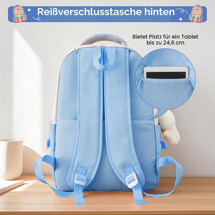 Tanou Schulranzen Mädchen 4-teilig, Schultasche Kinder Rucksack Schule Teenager 3.-7. Klasse, Stilvo