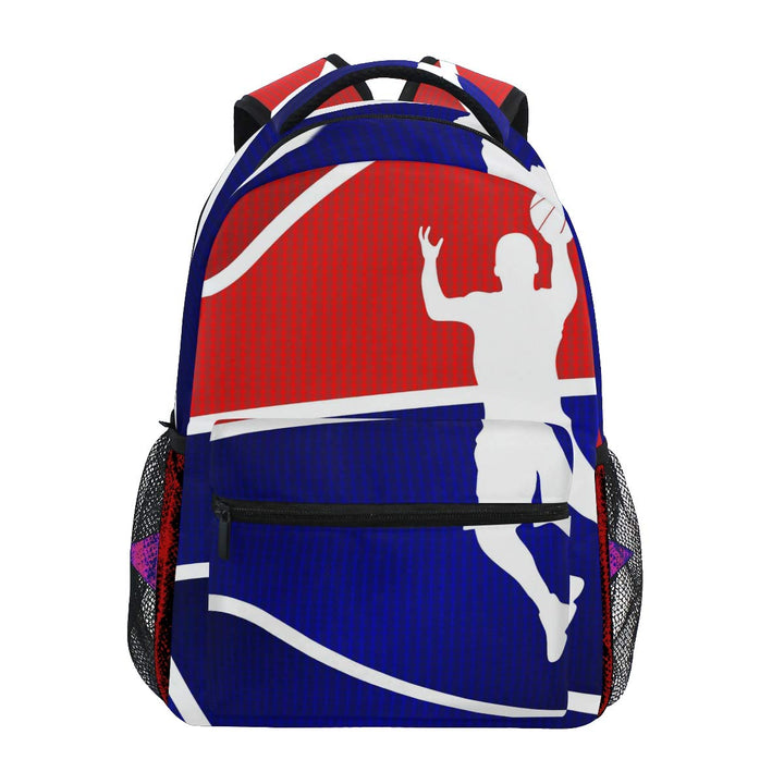 Blauer Basketball Hintergrund Schulrucksack für Jungen Mädchen Kinder Reisetasche Bookbag