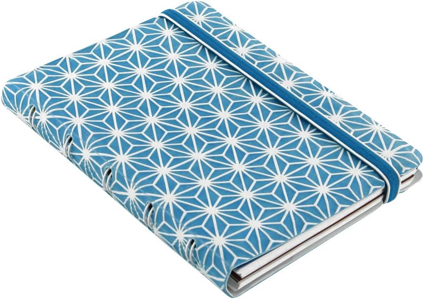 Filofax Impressions B115043U Nachfüllbares Notizbuch, Tasche, Blau und Weiss, 112 cremefarbene beweg