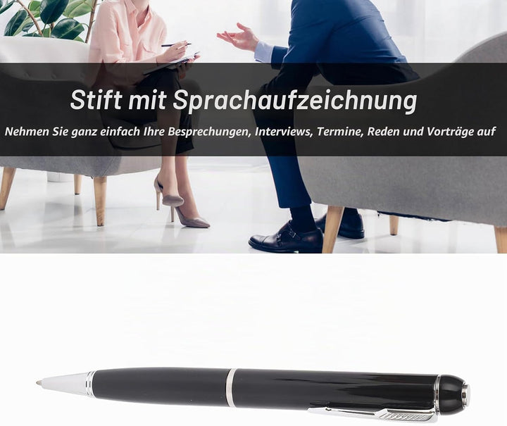 Voice Recorder Pen, Digitaler Audioaufzeichnungsstift für Vorträge, Meetings, Klassen, Tragbares Aud