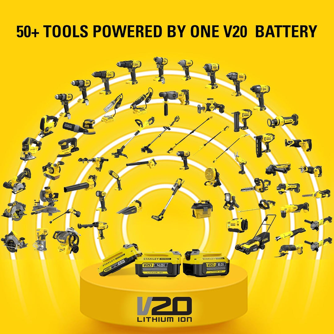 STANLEY Säbelsäge, 18 V, FATMAX V20-Bereich, 25 mm, Geschwindigkeit 0-3000, bürstenloser Motor, ohne