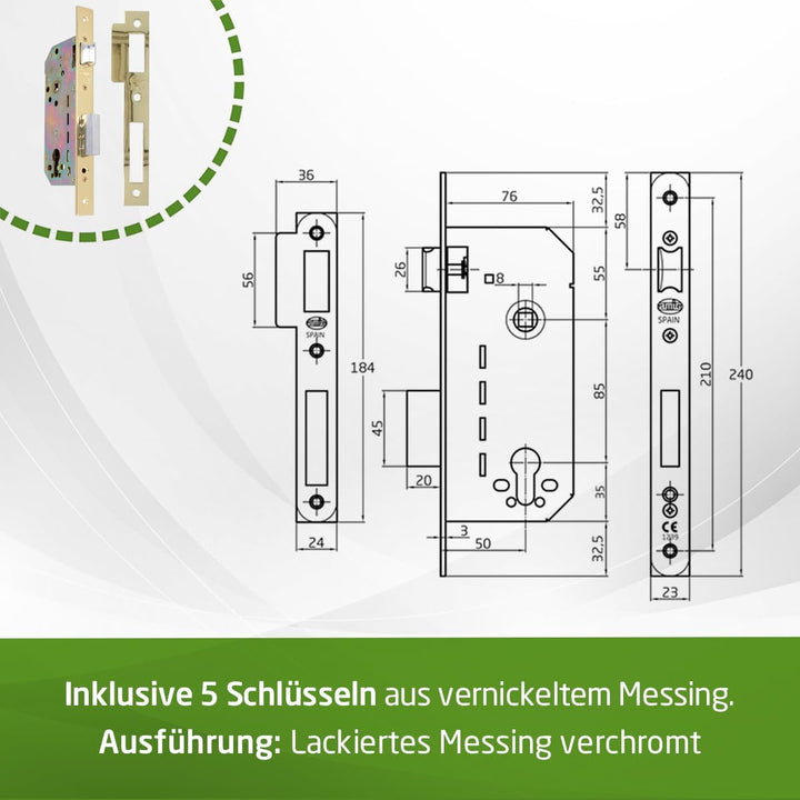 AMIG 8292 – Schloss 340 Messingüberzug Bunt, Bunt