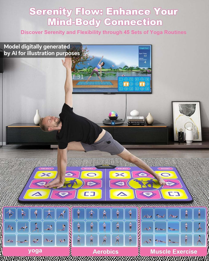 Elektronische Doppel-Tanzmatte für TV Mit Kamera, rutschfeste Tanzspielzeug für Kinder Erwachsene, G