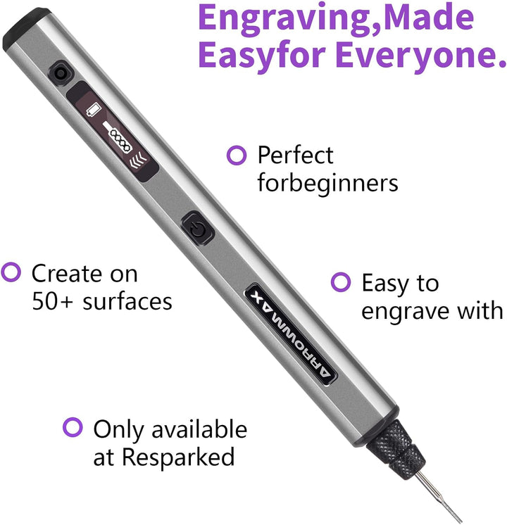 ARROWMAX Mini Gravierstift - Ultimatives kabelloses tragbares Werkzeug für Künstler & Heimwerker - G