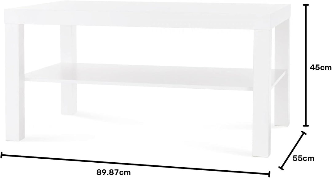 IKEA LACK Couchtisch Wohnzimmermöbel Design mit Ablageboden 90x55x45cm weiss