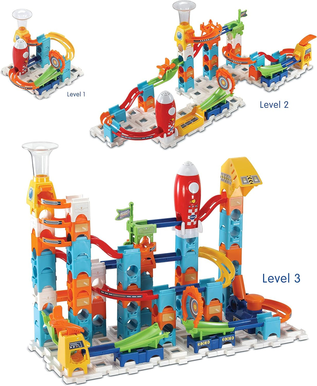 VTech Marble Rush - Rocket Set M100 E – Interaktive Murmelbahn mit spannenden Bahnelementen, verschi