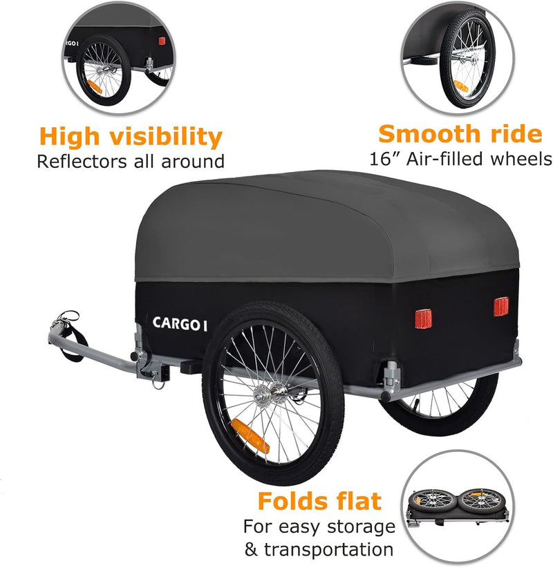 Tiggo VS Cargo I Lastenanhänger Klappbar Fahrradanhänger Trailer Transportanhänger CT901 Grau