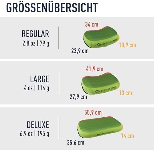 Sea to Summit - Aeros Ultralight Deluxe Reisekissen XL - Leicht zum Aufblasen - rutschfest - Ultra-S