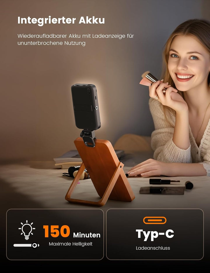 96 LED Selfie Licht mit Soft-Diffusor, Handy Licht Stativadapter für Telefon Laptop Tablet,2500K-990