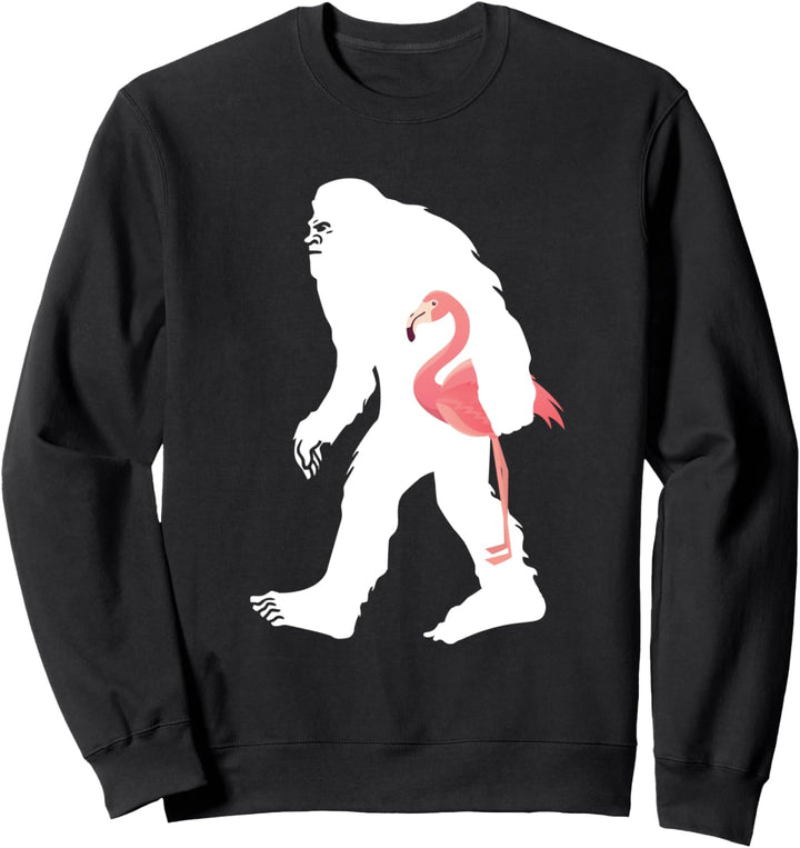 Bigfoot trägt ein Flamingo-Humorgeschenk Sweatshirt